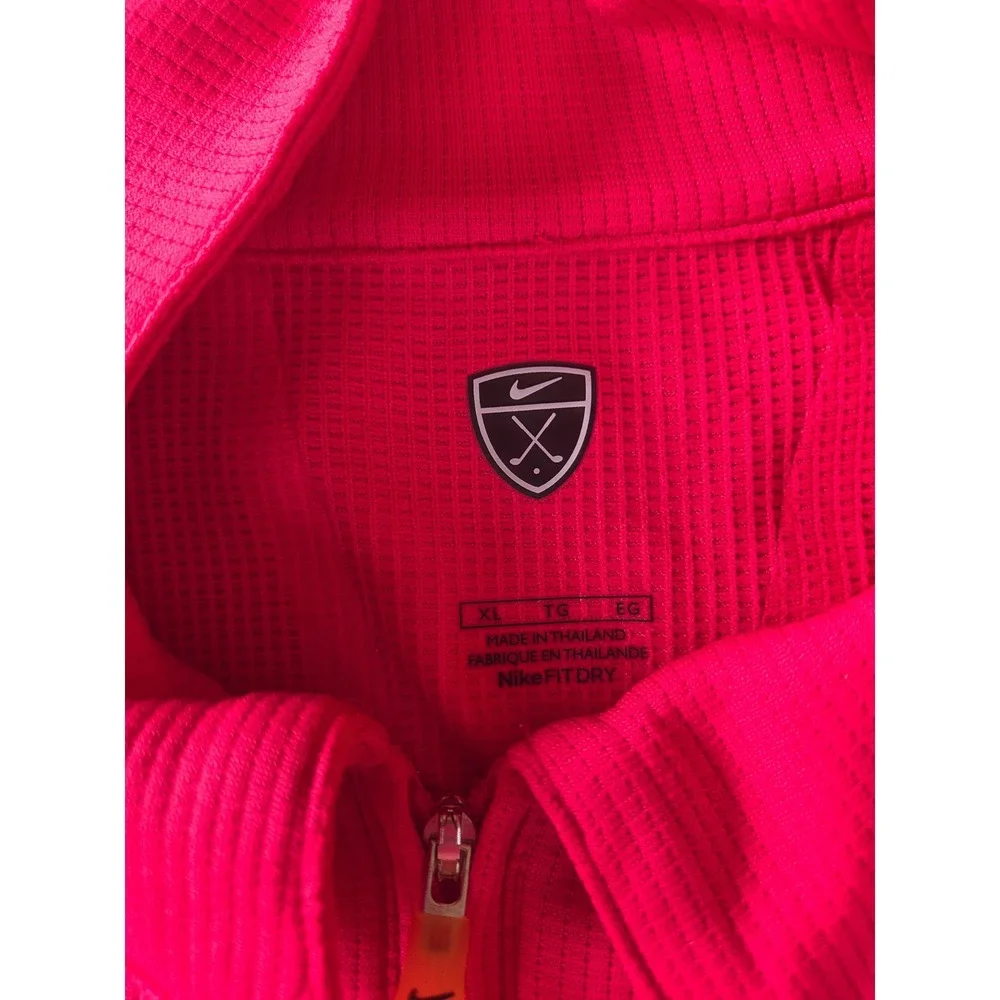 Nike Golf Mens Red Nike Fit Dry‎ Quarter Zip Short Sleeve Shirt XL 2213